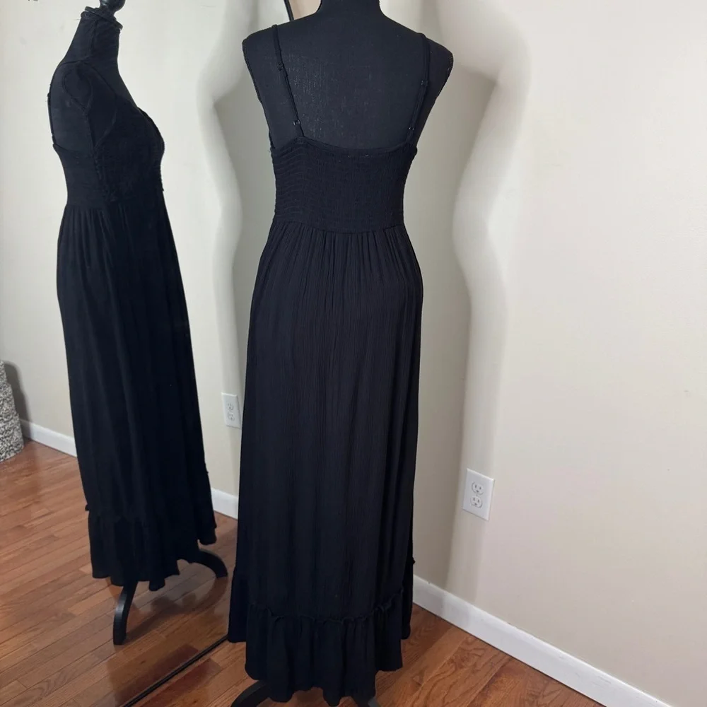 Charlotte Russe Crochet Maxi Dress Black Size L